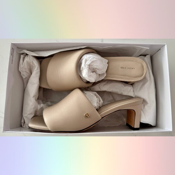 Anine Bing Skylar Sandals in Beige – Size 37 (7US) - Picture 1 of 8